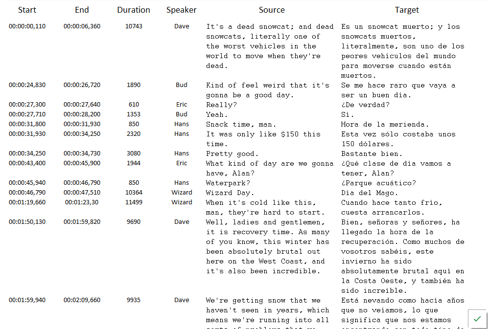 From Video to Excel